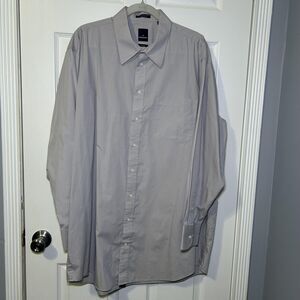 Daniel Hechter Dress Shirt Men's 17.5 35/36 Tall Gray Cotton Blend Long Sleeve